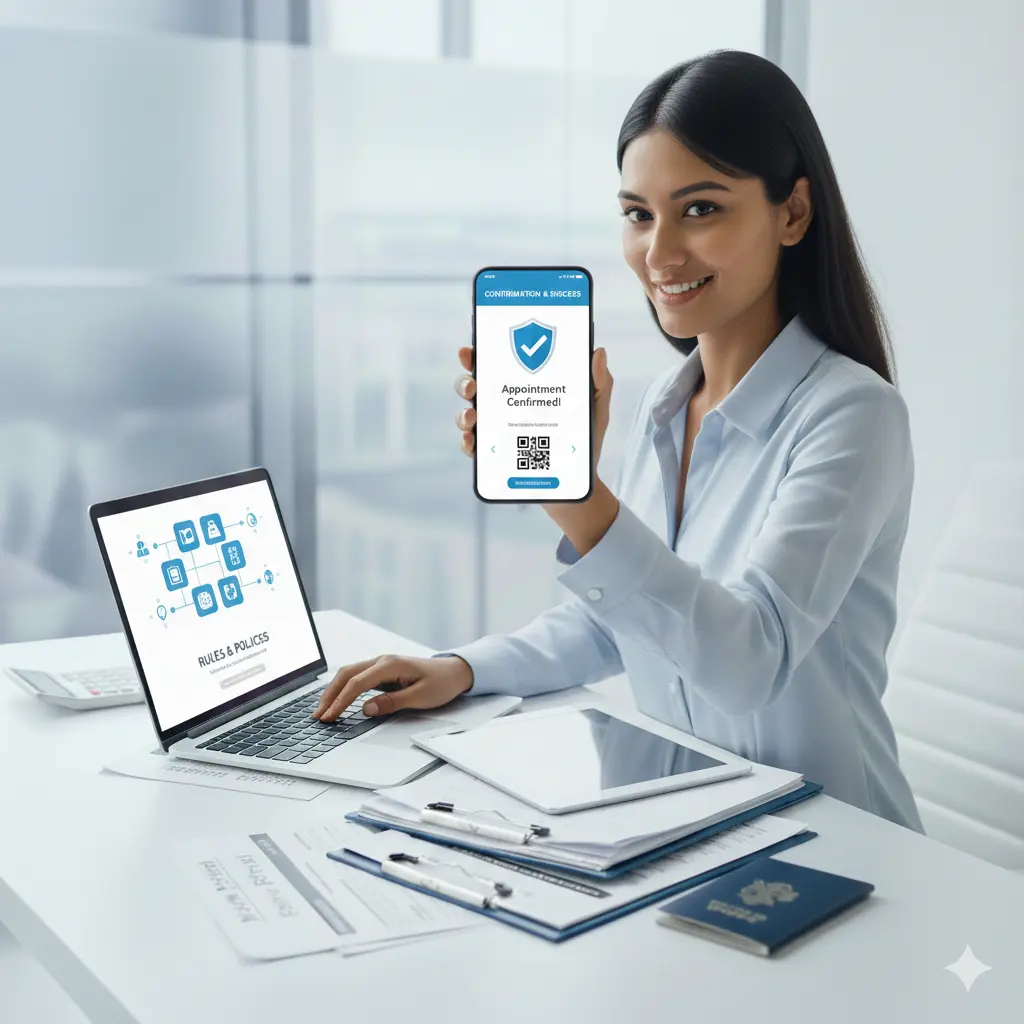 Appointment successfully booked confirmation for GAMCA medical appointment for GCC visa test.